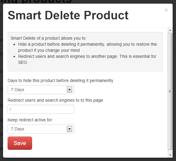 Smart Delete Product