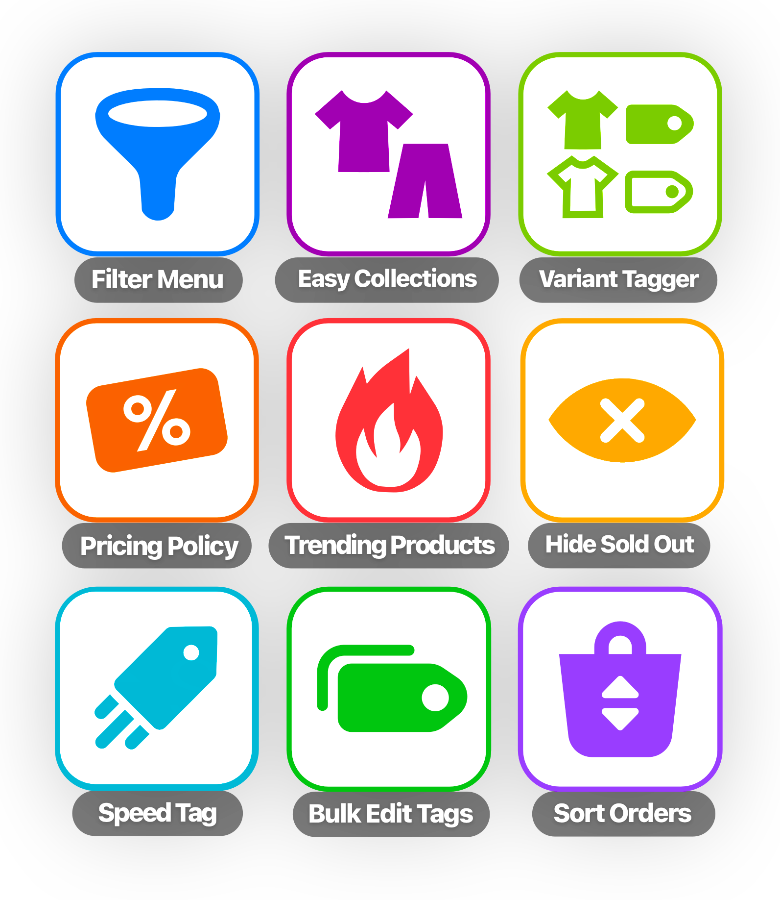 Nine Shopify apps included in Power Tools Suite